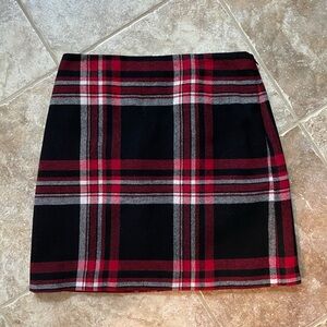 Talbots Black and Red Plaid Mini Skirt